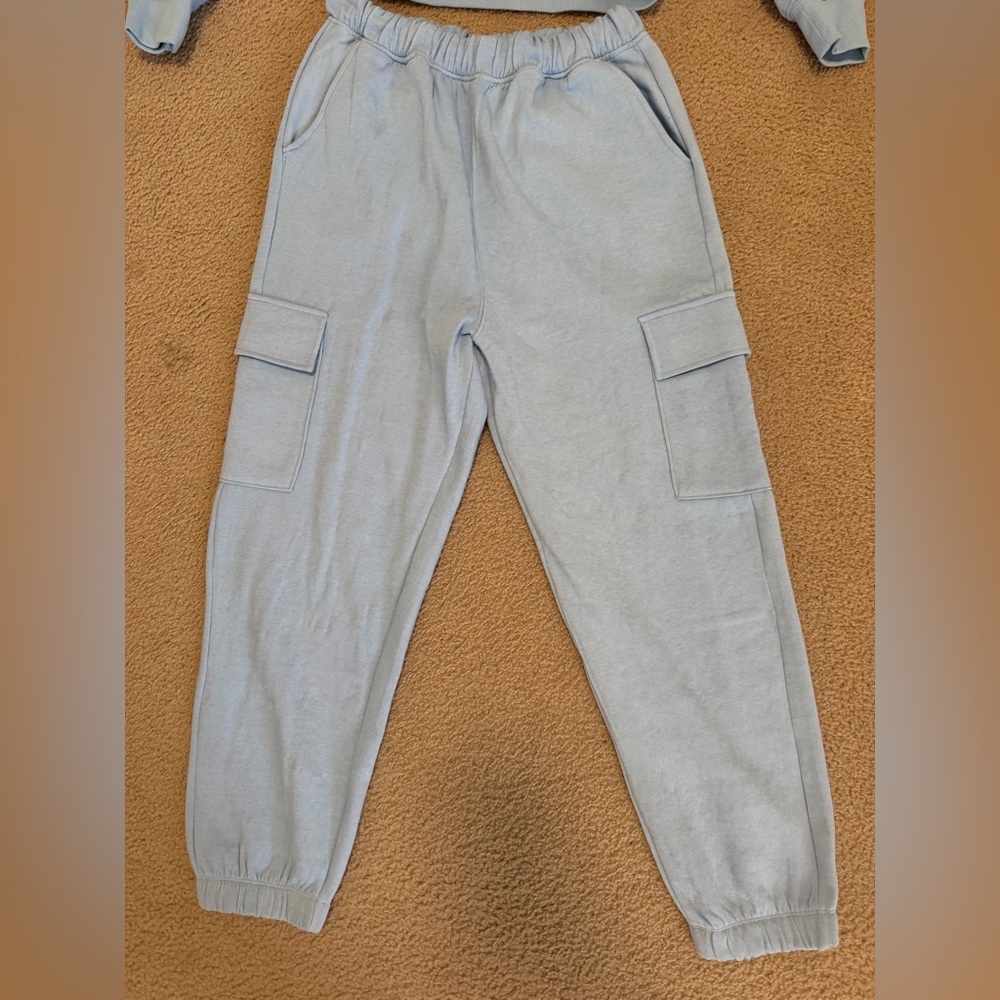 Light Blue Cargo Jumpsuit - Women - Picture 2 of 8